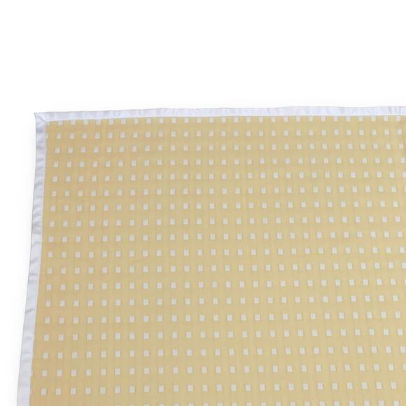 Robert Allen Contract Bed Scarf Runner Full Size Yellow White Square 48" X 77" - Picture 5 of 6